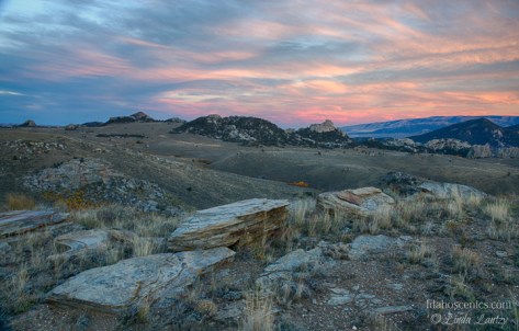 Idaho, South Central, Albion. Sunrise at City of Rocks in autumn.